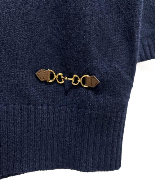 GUCCI（グッチ）GUCCI (グッチ) ホースビット付きカシミアトップス 628389 ネイビー サイズ:XSの古着・服飾アイテム