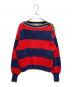 GUCCI（グッチ）の古着「Lame border knit ラメボーダーニット739802 XKC6H」｜レッド×ネイビー