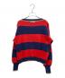GUCCI (グッチ) Lame border knit ラメボーダーニット739802 XKC6H レッド×ネイビー サイズ:M：40000円