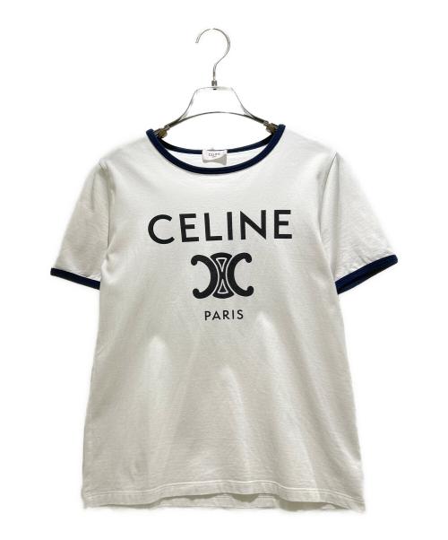 CELINE（セリーヌ）CELINE (セリーヌ) CELINE PARIS Tシャツ/CELINE PARIS T-Shirt/2X872671Q ホワイト サイズ:Sの古着・服飾アイテム