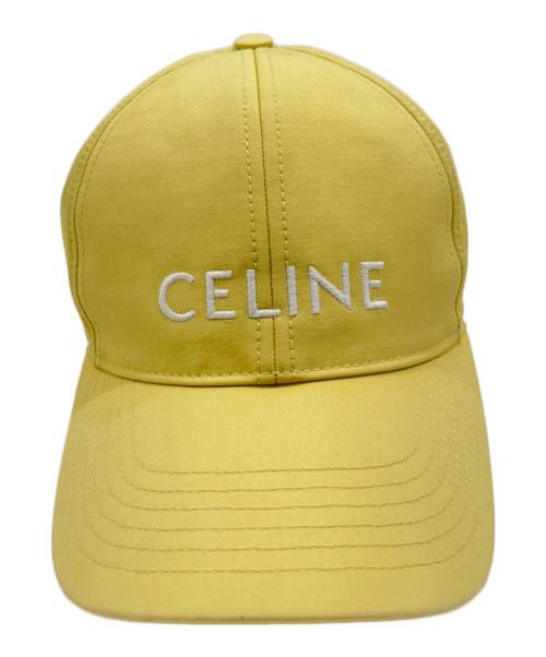 CELINE（セリーヌ）CELINE (セリーヌ) ロゴ刺繍入り ベースボールキャップ イエロー サイズ:Mの古着・服飾アイテム