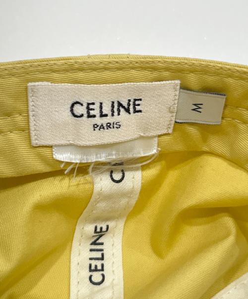 CELINE（セリーヌ）CELINE (セリーヌ) ロゴ刺繍入り ベースボールキャップ イエロー サイズ:Mの古着・服飾アイテム