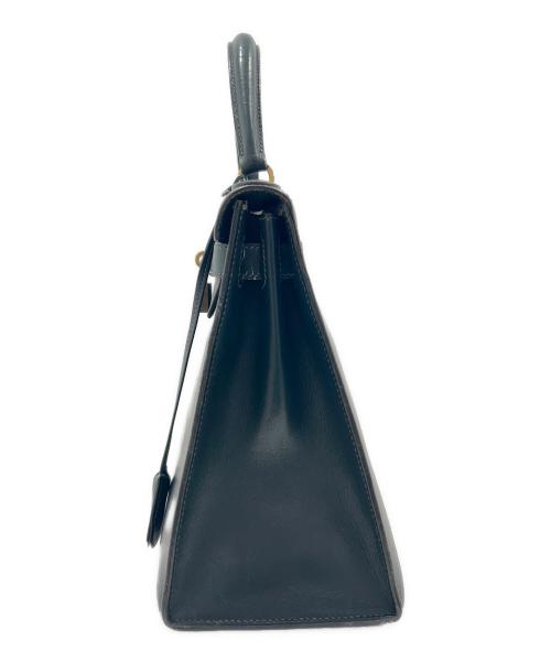 HERMES（エルメス）HERMES (エルメス) Kelly 28/ケリー28 外縫い/ボックスカーフ/〇S刻印：1989年製/モスグリーン系/ゴールド金具 モスグリーン系 サイズ:28の古着・服飾アイテム