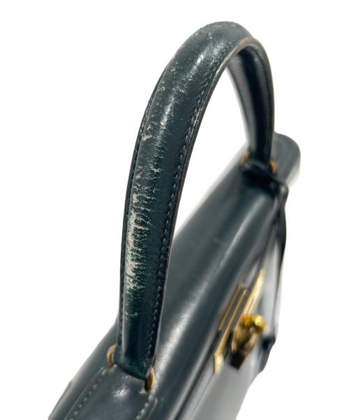 HERMES（エルメス）HERMES (エルメス) Kelly 28/ケリー28 外縫い/ボックスカーフ/〇S刻印：1989年製/モスグリーン系/ゴールド金具 モスグリーン系 サイズ:28の古着・服飾アイテム