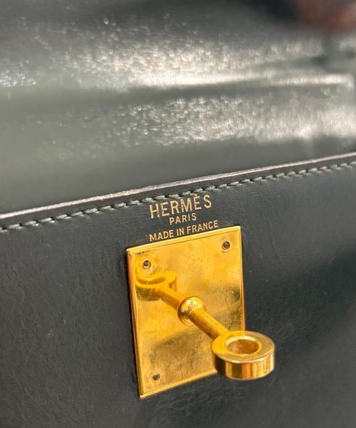 HERMES（エルメス）HERMES (エルメス) Kelly 28/ケリー28 外縫い/ボックスカーフ/〇S刻印：1989年製/モスグリーン系/ゴールド金具 モスグリーン系 サイズ:28の古着・服飾アイテム