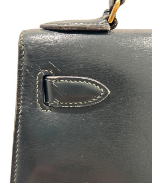 HERMES（エルメス）HERMES (エルメス) Kelly 28/ケリー28 外縫い/ボックスカーフ/〇S刻印：1989年製/モスグリーン系/ゴールド金具 モスグリーン系 サイズ:28の古着・服飾アイテム