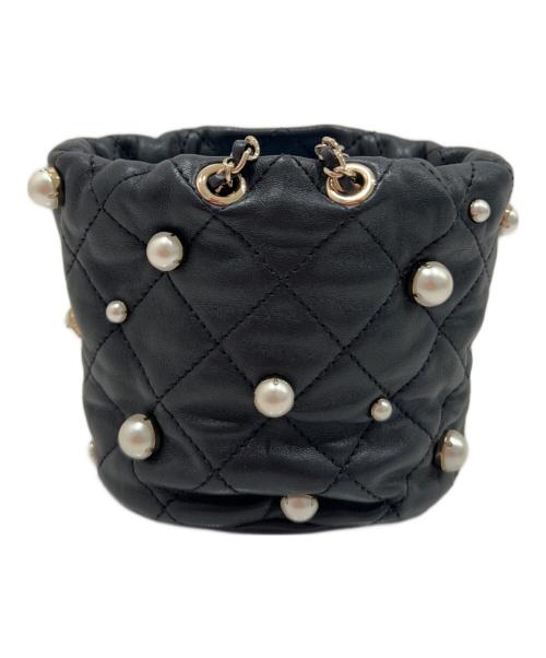 CHANEL（シャネル）CHANEL (シャネル) コスチュームパール巾着ショルダーバッグ ブラックの古着・服飾アイテム