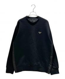 PRADA（プラダ）の古着「トライアングルロゴスウェットシャツ UJL30A」｜ブラック