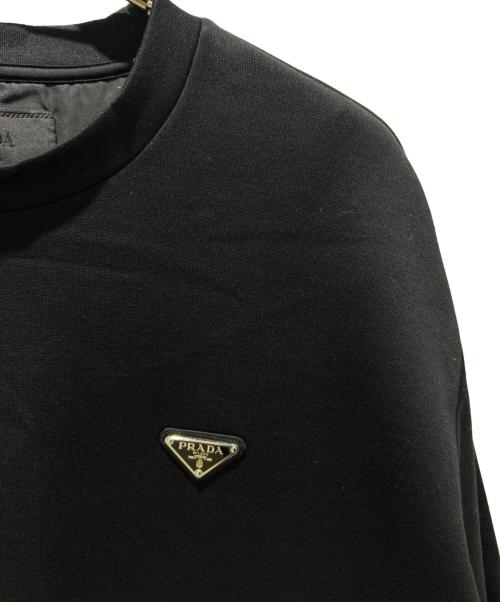 PRADA（プラダ）PRADA (プラダ) トライアングルロゴスウェットシャツ UJL30A ブラック サイズ:XSの古着・服飾アイテム