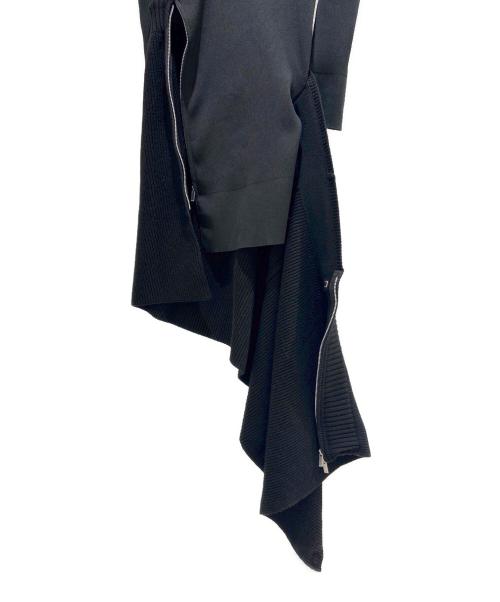 sacai（サカイ）sacai (サカイ) 変形ニットワンピース ブラック サイズ:2の古着・服飾アイテム