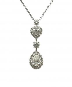 GRAFF（グラフ）の古着「Icon Heart & Pear-Shaped Diamond Drop Pendant アイコンハート＆ペアシェイプダイヤモンドドロップペンダント RGP767」