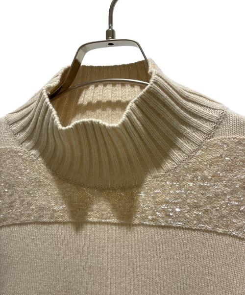 BRUNELLO CUCINELLI（ブルネロクチネリ）BRUNELLO CUCINELLI (ブルネロクチネリ) スパンコールタートルネックニット M16702104 ベージュ サイズ:Mの古着・服飾アイテム