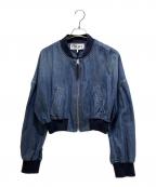 LOEWEロエベ）の古着「Loewe Denim Bomber Jacket 'Washed Blue'  ロエベ ドロップショルダー デニム ボンバージャケット S359Y50X67」｜インディゴ
