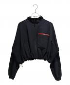 PRADA SPORTSプラダスポーツ）の古着「ショート丈ロゴナイロンジャケット」｜ネイビー