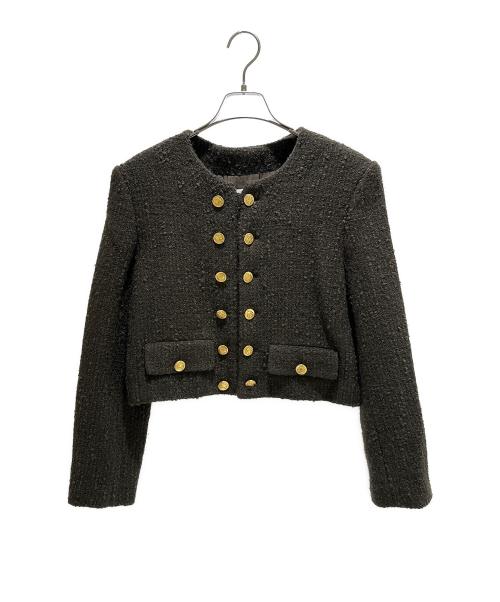 CELINE（セリーヌ）CELINE (セリーヌ) Boucle Tweed Jacket オリーブ サイズ:38の古着・服飾アイテム