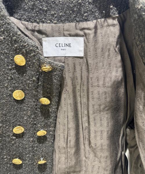 CELINE（セリーヌ）CELINE (セリーヌ) Boucle Tweed Jacket オリーブ サイズ:38の古着・服飾アイテム