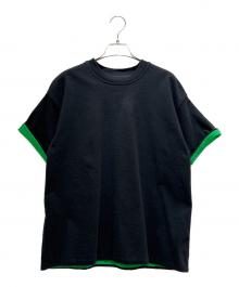 BOTTEGA VENETA（ボッテガベネタ）の古着「2トーンクルーネックTシャツ」｜ブラック