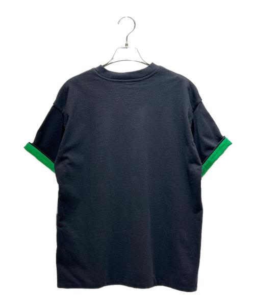 BOTTEGA VENETA（ボッテガベネタ）BOTTEGA VENETA (ボッテガベネタ) 2トーンクルーネックTシャツ ブラック サイズ:Sの古着・服飾アイテム