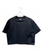 BOTTEGA VENETAボッテガベネタ）の古着「クロップドカットソー/ヘビージャージー スクエアネック」｜ブラック