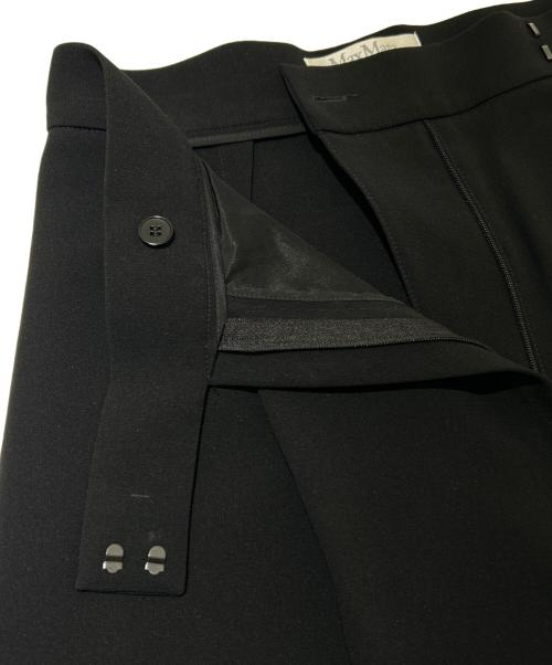 MaxMara（マックスマーラ）MaxMara (マックスマーラ) スリットワイドパンツ ブラック サイズ:38の古着・服飾アイテム