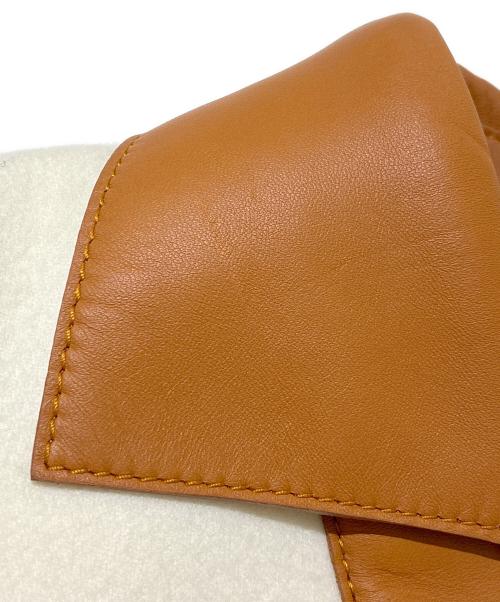 HERMES（エルメス）HERMES (エルメス) カシミヤフリンジポンチョ タン×アイボリー サイズ:38の古着・服飾アイテム