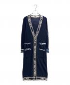 CHANELシャネル）の古着「ロングニットカーディガンP60732K46366」｜ネイビー