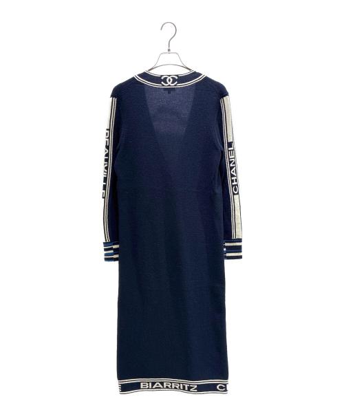 CHANEL（シャネル）CHANEL (シャネル) ロングニットカーディガンP60732K46366 ネイビー サイズ:34の古着・服飾アイテム