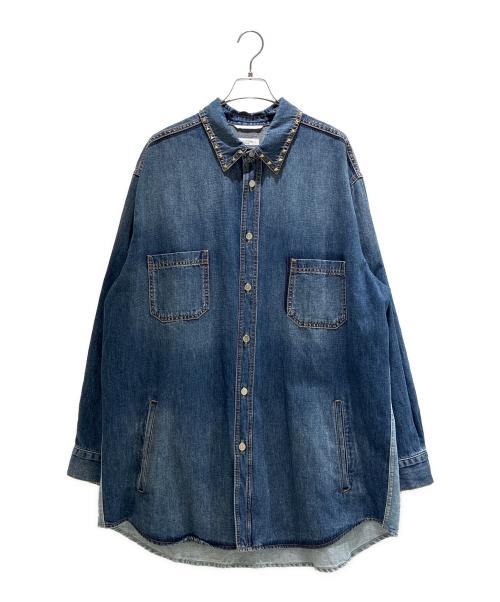 VALENTINO（ヴァレンティノ）VALENTINO (ヴァレンティノ) スタッズデニムシャツ 2V3DB01Z91W インディゴ×ブルー サイズ:50の古着・服飾アイテム