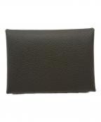 HERMESエルメス）の古着「Calvi Duo Card Case Etain カルヴィ デュオ /ヴォーエプソン/エタン/K刻印：2025年製」｜エタン