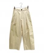 STUDIO NICHOLSONスタジオ ニコルソン）の古着「Deep Pleat Volume Pant SNM-351」｜アイボリー