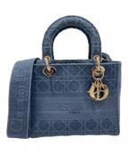 Christian Diorクリスチャン ディオール）の古着「Lady Dior レディディオール D-LITE ミディアムバッグ」｜ブルー