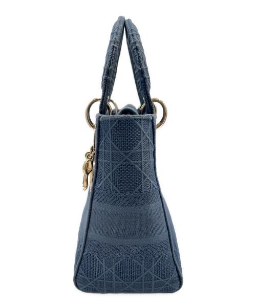 Christian Dior（クリスチャン ディオール）Christian Dior (クリスチャン ディオール) Lady Dior レディディオール D-LITE ミディアムバッグ ブルー サイズ:ミディアムの古着・服飾アイテム