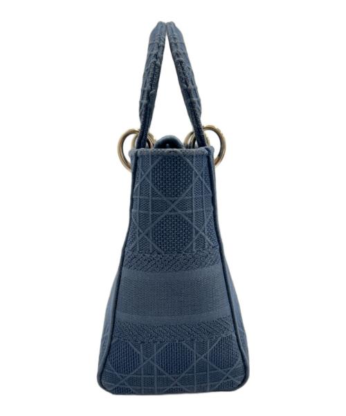 Christian Dior（クリスチャン ディオール）Christian Dior (クリスチャン ディオール) Lady Dior レディディオール D-LITE ミディアムバッグ ブルー サイズ:ミディアムの古着・服飾アイテム