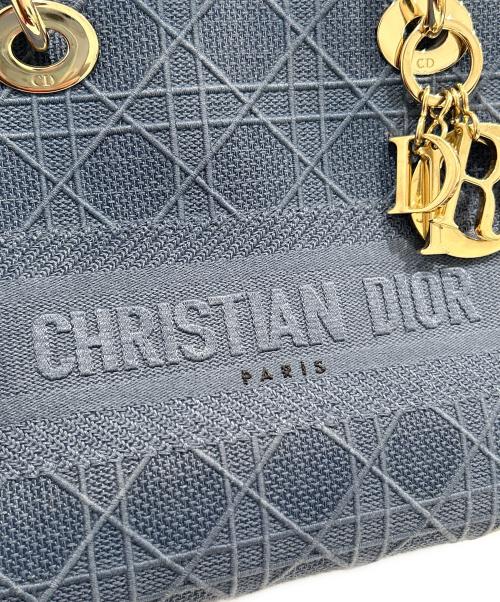 Christian Dior（クリスチャン ディオール）Christian Dior (クリスチャン ディオール) Lady Dior レディディオール D-LITE ミディアムバッグ ブルー サイズ:ミディアムの古着・服飾アイテム