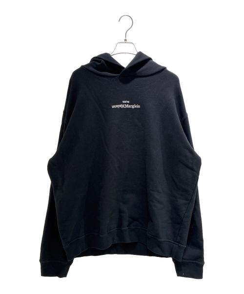 Maison Margiela（メゾンマルジェラ）Maison Margiela (メゾンマルジェラ) 反転ロゴ刺繍プルオーバーフーディ FN-MN-SHIR000850 ブラック サイズ:48の古着・服飾アイテム