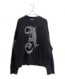 MONCLER×Palm Angels（モンクレール×パーム エンジェルス）の古着「グリッター ラメ PA ロゴスタンドネックスウェットH209L8G00006 M2513」｜ブラック