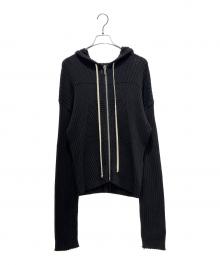 RICK OWENS（リックオウエンス）の古着「ZIPPED HOODIEジップパーカー RU01E5614-KEC」｜ブラック