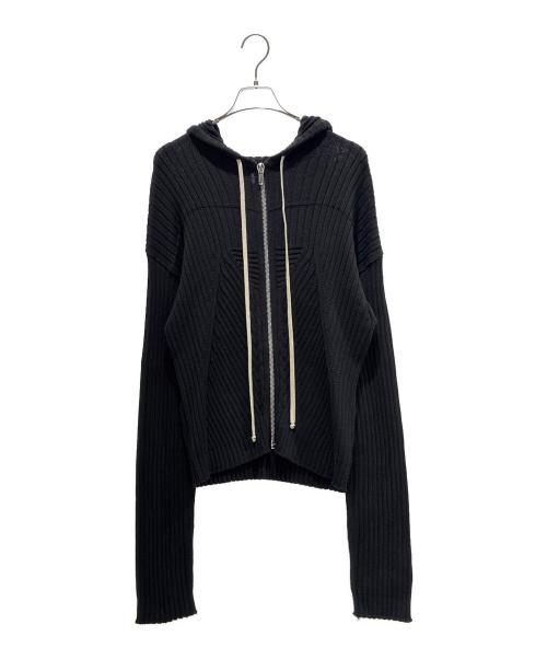 RICK OWENS（リックオウエンス）RICK OWENS (リックオウエンス) ZIPPED HOODIEジップパーカー RU01E5614-KEC ブラック サイズ:Mの古着・服飾アイテム