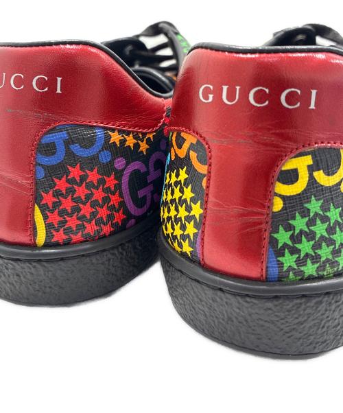 GUCCI（グッチ）GUCCI (グッチ) GG サイケデリック ローカットスニーカー 610085 ブラック サイズ:6の古着・服飾アイテム