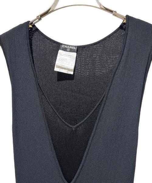 CHANEL（シャネル）CHANEL (シャネル) レーヨンニットマキシワンピース ブラック サイズ:38の古着・服飾アイテム