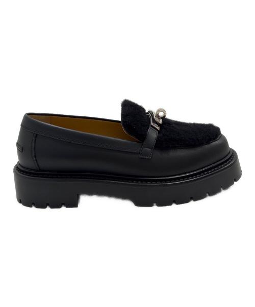 HERMES（エルメス）HERMES (エルメス) モカシン 《アイコン》ローファー ブラック サイズ:37.5の古着・服飾アイテム