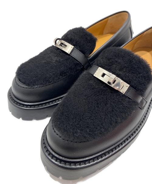 HERMES（エルメス）HERMES (エルメス) モカシン 《アイコン》ローファー ブラック サイズ:37.5の古着・服飾アイテム