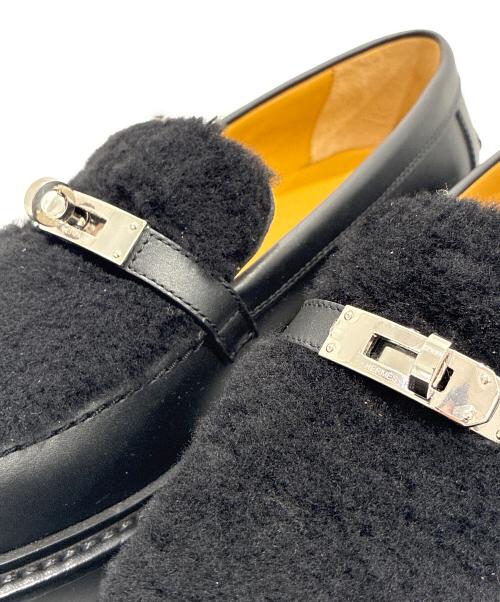 HERMES（エルメス）HERMES (エルメス) モカシン 《アイコン》ローファー ブラック サイズ:37.5の古着・服飾アイテム