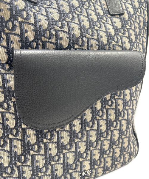 Christian Dior（クリスチャン ディオール）Christian Dior (クリスチャン ディオール) Oblique Saddle Tote Bag オブリーグ サドル トートバッグ 1ADSH175YKS ベージュ×ネイビーの古着・服飾アイテム