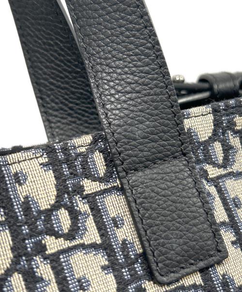 Christian Dior（クリスチャン ディオール）Christian Dior (クリスチャン ディオール) Oblique Saddle Tote Bag オブリーグ サドル トートバッグ 1ADSH175YKS ベージュ×ネイビーの古着・服飾アイテム