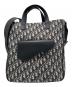 Christian Dior（クリスチャン ディオール）の古着「Oblique Saddle Tote Bag オブリーグ サドル トートバッグ 1ADSH175YKS」｜ベージュ×ネイビー