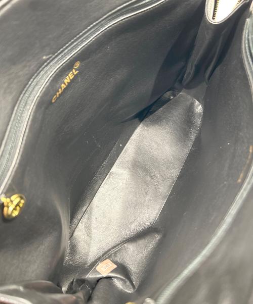 CHANEL（シャネル）CHANEL (シャネル) ココマークステッチハンドバッグ/キャビアスキン ブラック×ゴールド金具の古着・服飾アイテム