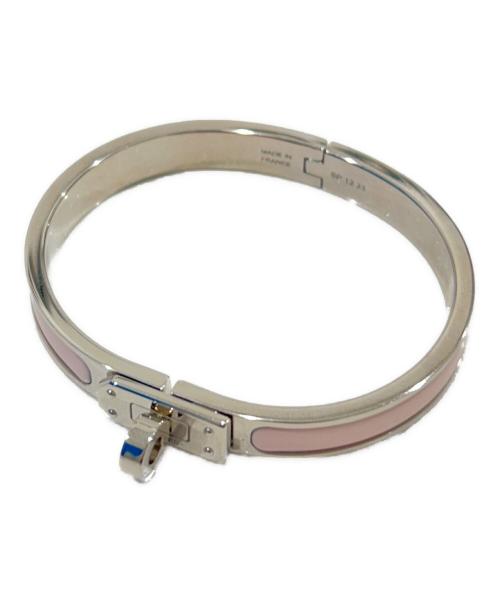 HERMES（エルメス）HERMES (エルメス) エナメルブレスレット 《ミニ・クリック・ケリー》/Enamel Bracelet “Mini Clic Kelly” シルバー×モーブペール サイズ:15.0cmの古着・服飾アイテム