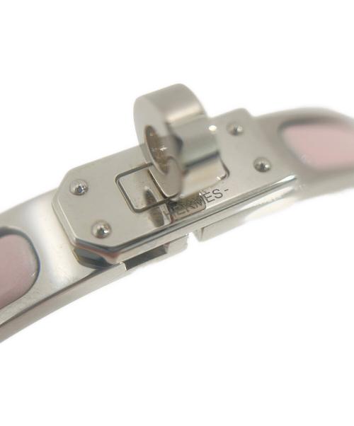 HERMES（エルメス）HERMES (エルメス) エナメルブレスレット 《ミニ・クリック・ケリー》/Enamel Bracelet “Mini Clic Kelly” シルバー×モーブペール サイズ:15.0cmの古着・服飾アイテム