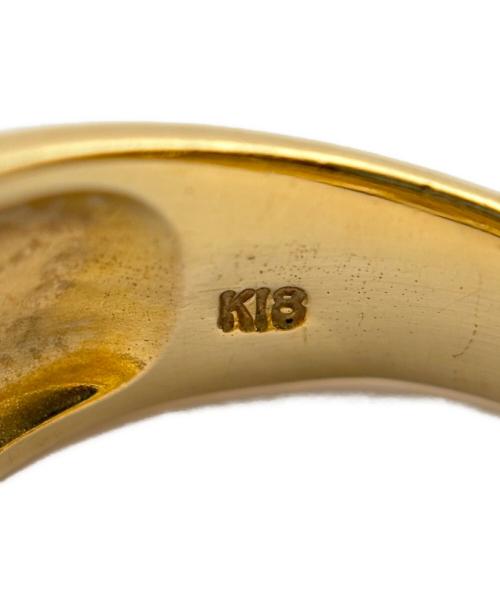 NO BRAND（ノーブランド）NO BRAND (ノーブランド) Ruby and Diamond Wave Band Ring ルビー&ダイヤモンド ウェーブバンドリング/K18YG サイズ:11号の古着・服飾アイテム